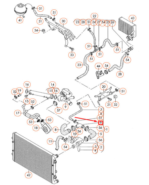 1J0121087B - NEW AUDI A3 8P COOLANT COOLING SYSTEM FLANGES 1J0121087B ORIGINAL
