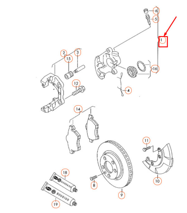 1J0615123D - NEW AUDI TT 8N FRONT LEFT BRAKE CALIPER 1J0615123D GENUINE