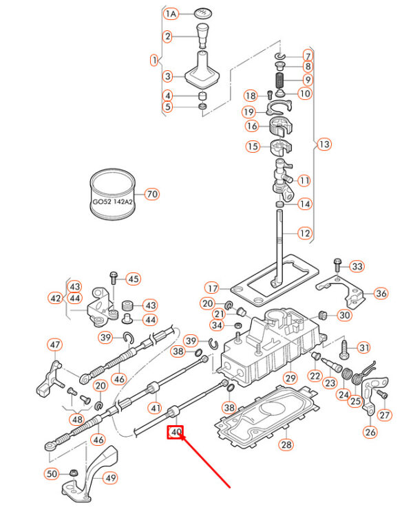 1J0711266E - NEW AUDI A3 8L DIAL MECHANISM CABLE 1J0711266E