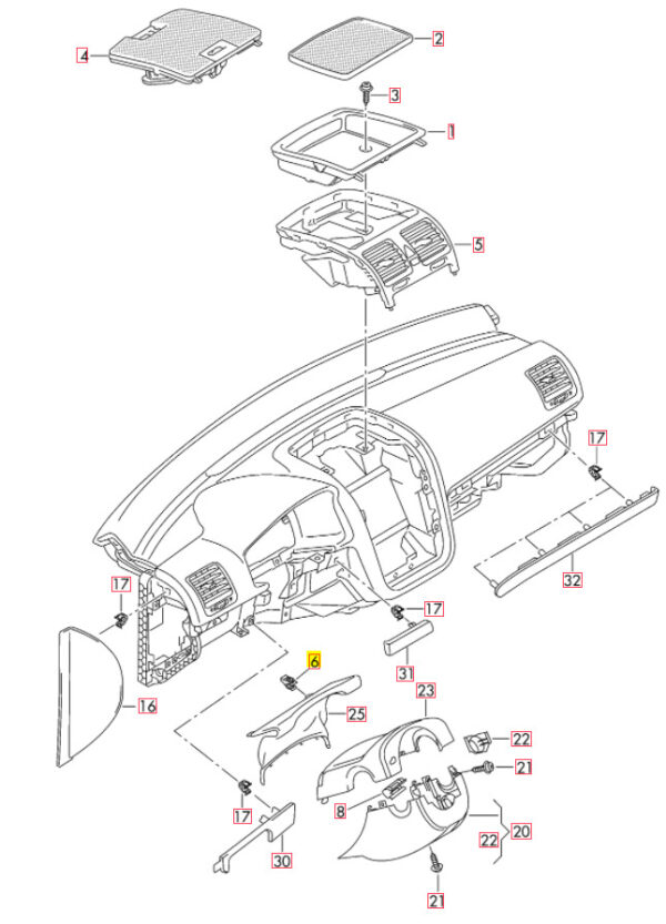 1J0858137B - NEW VW AUDI ŠKODA SEAT CLIP 1J0858137B 04-19 ORIGINAL