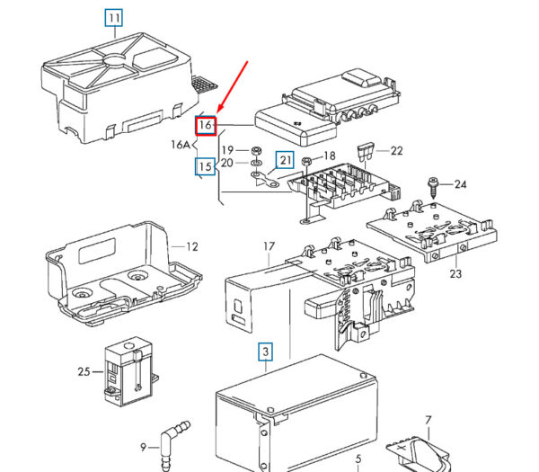1J0937555A - NEW AUDI A8 D3 FUSE HOLDER COVER 1J0937555A