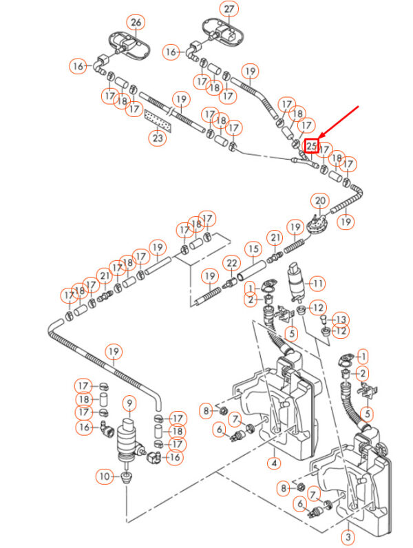 1J0955873D - NEW AUDI A1 8X FRONT WINDSHIELD WASHERS Y-PIECE 1J0955873D ORIGINAL