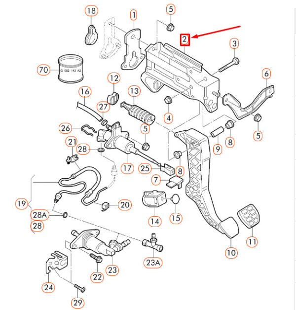 1J1721373EROH - NEW AUDI A3 8L CLUTCH PEDAL BRACKET LHD 1J1721373EROH ORIGINAL