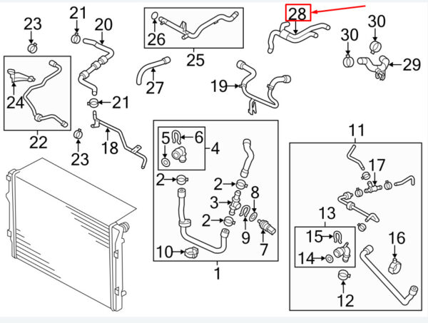 1K0121086BD - NEW AUDI A3 SPORTBACK 8P ENGINE COOLANT HOSE 1K0121086BD ORIGINAL