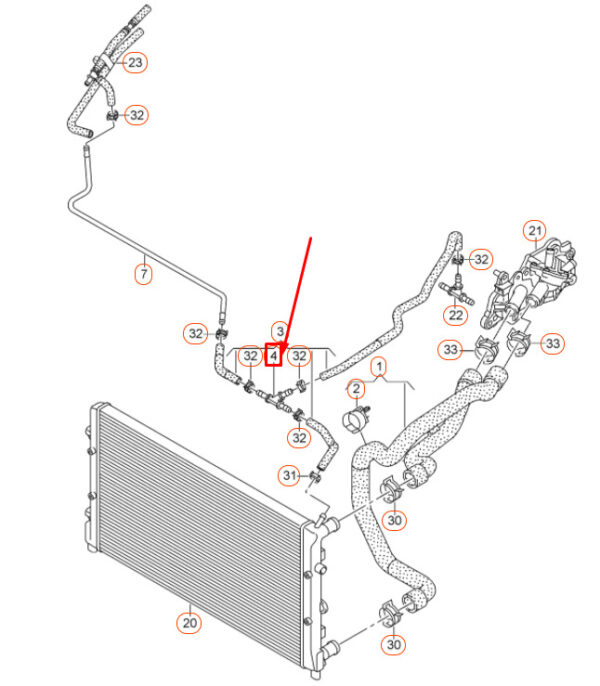 1K0121087B - NEW AUDI A1 8X COOLING SYSTEM DISTRIBUTOR 1K0121087B ORIGINAL