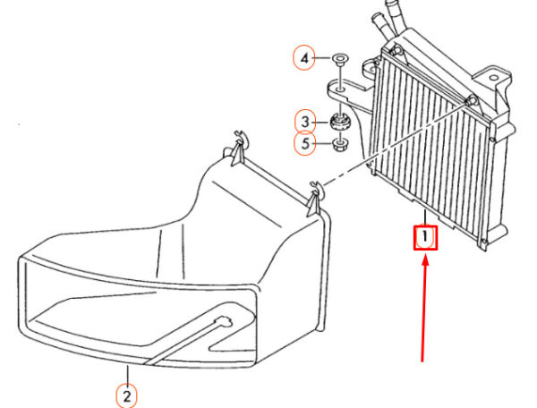 1K0121212C - NEW VW AUDI ŠKODA SEAT BORA EOS ADDITIONAL COOLER FOR COOLANT 1K01212C