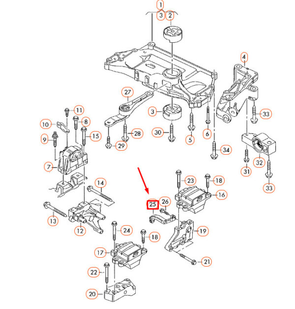 1K0199359E - AUDI A3 8P GEARBOX MOUNT 1K0199359E NEW GENUINE