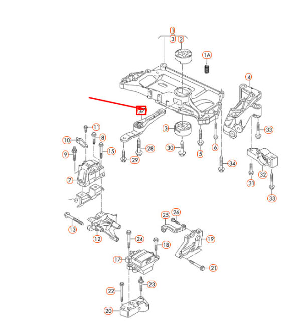 1K0199855BC - NEW AUDI A3 8P REAR ENGINE SUPPORT 1K0199855BC