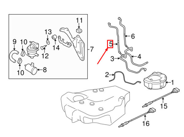 1K0201160BC - AUDI A3 SPORTBACK 8P UPPER LEAK DETECTION PUMP PIPE 1K0201160BC NEW GENUINE