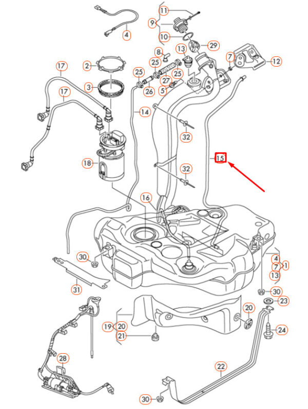 1K0201993M - NEW AUDI A3 8P FUEL TANK BREATHER LINE 1K0201993M ORIGINAL