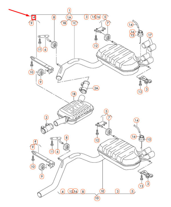 1K0253144AQ - NEW AUDI A3 8P EXHAUST SYSTEM BRACKET 1K0253144AQ ORIGINAL