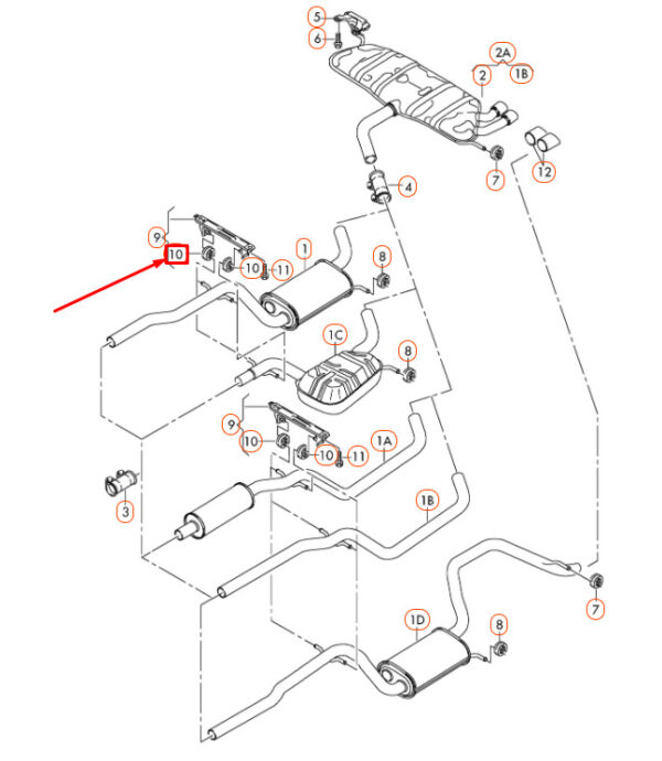 1K0253147D - NEW AUDI A3 8P EXHAUST HOLDERING 1K0253147D ORIGINAL