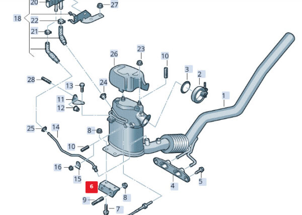 1K0253463AF - NEW AUDI A3 CONVERTIBLE 8P EXHAUST CATALYTIC CONVERTER BRACKET 1K0253463AF GENUINE