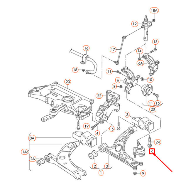 1K0407365C - NEW AUDI A3 8P FRONT LEFT BALL GUIDE JOINT 1K0407365C