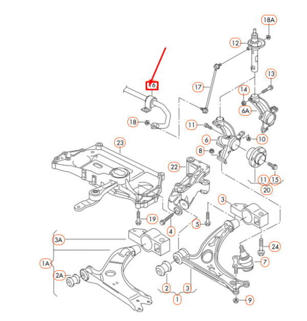 1K0411303BF - NEW AUDI A3 8P FRONT STABILIZER BAR 1K0411303BF ORIGINAL