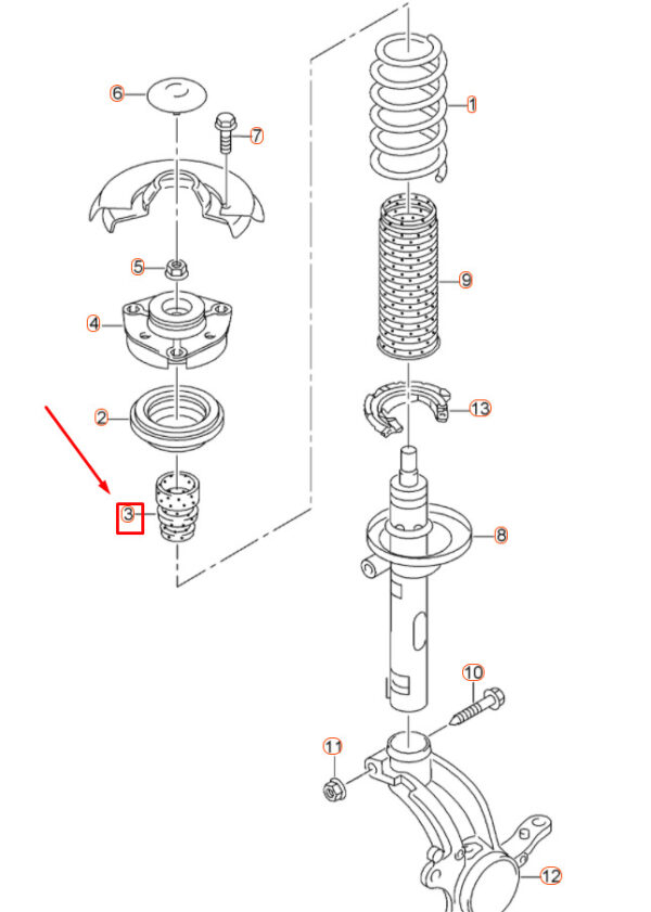 1K0412303B - NEW AUDI A3 8V FRONT SHOCK ABSORBER RUBBER STOP 1K0412303B
