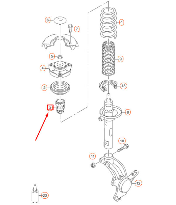 1K0412303M - NEW AUDI A3 8V FRONT AXLE SHOCK ABSORBER BUMP RUBBER STOP 1K0412303M ORIGINAL