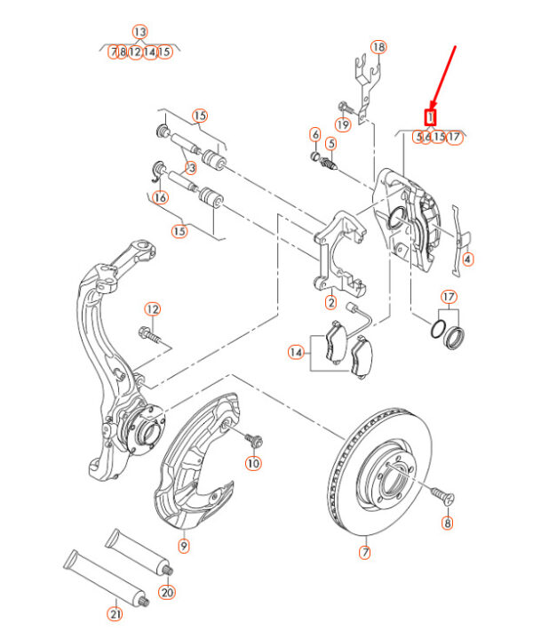 1K0615124H - NEW AUDI A3 8P FRONT RS BRAKE CALIPER HOUSING 1K0615124H GENUINE