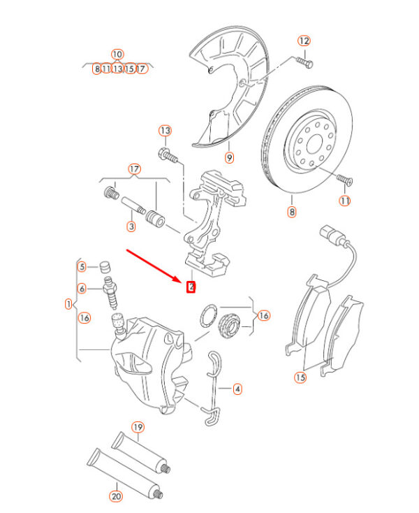1K0615125D - NEW AUDI A3 8P FRONT BRAKE CALIPER CARRIER 1K0615125D ORIGINAL