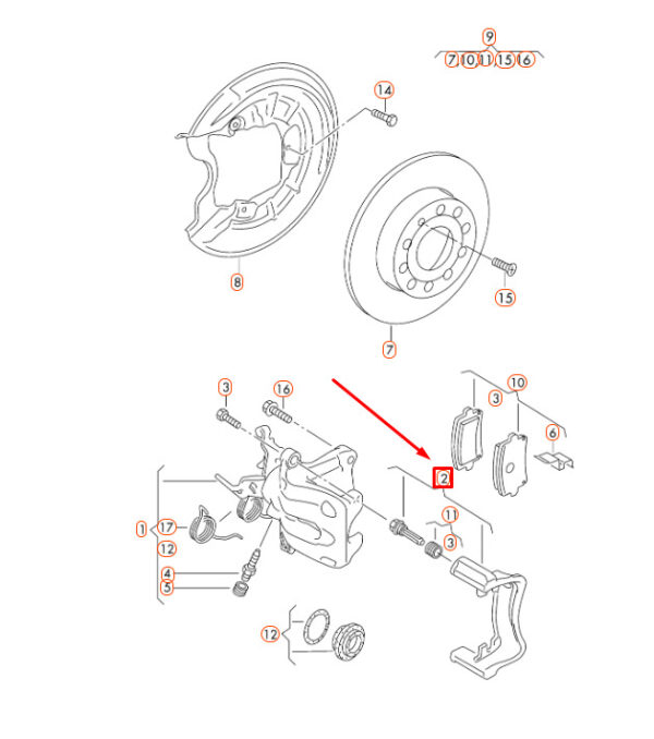 1K0615425R - NEW AUDI A3 8P REAR LEFT BRAKE CALIPER CARRIER 1K0615425R ORIGINAL