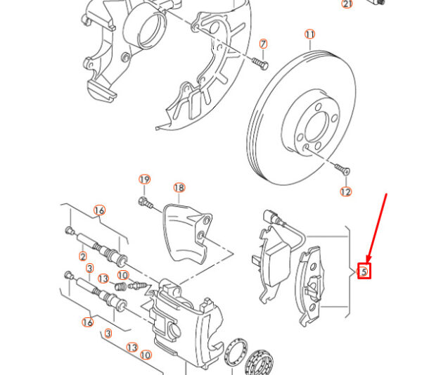 1K0698151A - NEW AUDI A3 8P Front Brake Pads with Wear Indicator 1K0698151A OEM