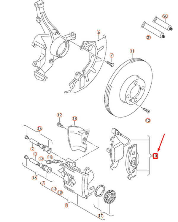 1K0698151F - NEW AUDI A3 8P FRONT BRAKE PADS SET 1K0698151F ORIGINAL