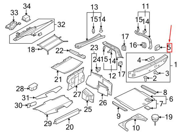 1K0864203C2ZZ - NEW AUDI A4 AVANT B8 REAR MOUNTING HOOK 1K0864203C2ZZ ORIGINAL