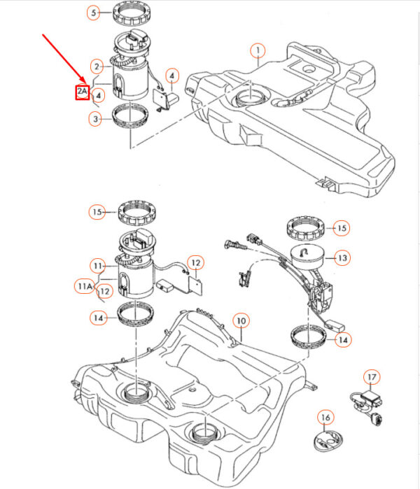 1K0919051DB - NEW AUDI A3 8P FUEL CONVEYOR AND DEALER FOR TANK DISPLAY 1K0919051DB