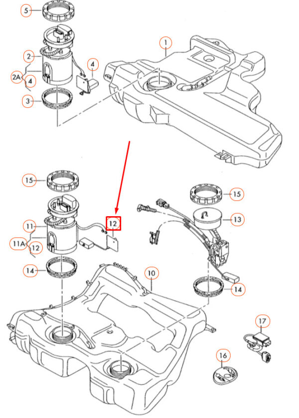 1K0919673L - NEW AUDI A3 8P RIGHT FUEL GAUGE SENSOR 1K0919673L ORIGINAL
