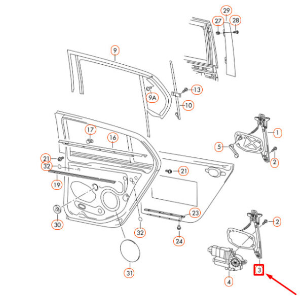 1K4839461A - NEW VOLKSWAGEN GOLF MK5 REAR LEFT DOOR WINDOW REGULATOR 1K4839461A ORIGINAL