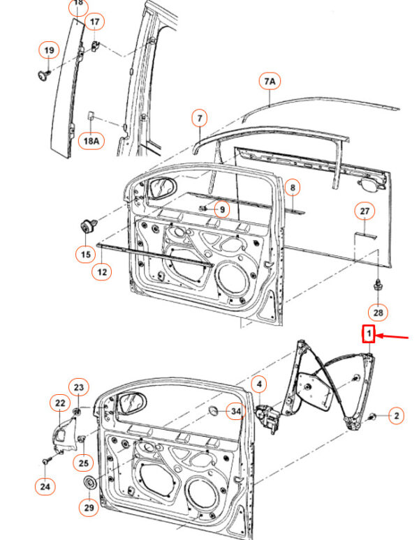 1K5837461B - NEW VW JETTA A5 FRONT LEFT DOOR WINDOW REGULATOR 1K5837461B ORIGINAL