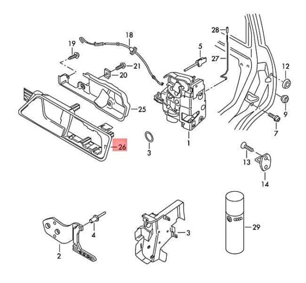 1T2837114DUBN - NEW VW CADDY TOURAN 1T2 1T3 2CA 2CB 2CH 2CJ INNER ACTUATOR 1T2837114DUBN