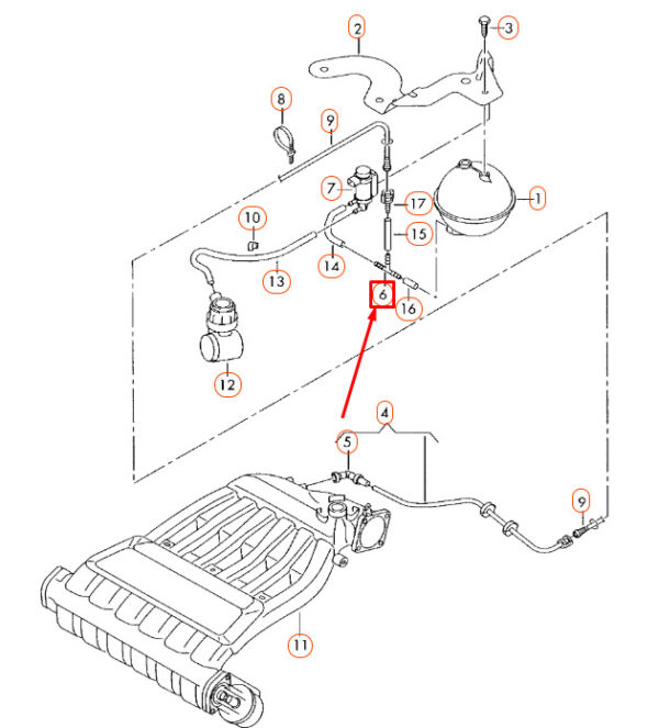 2D0129737A - NEW AUDI A3 8P VACUUM SYSTEM T-FITTING CONNECTOR 2D0129737A