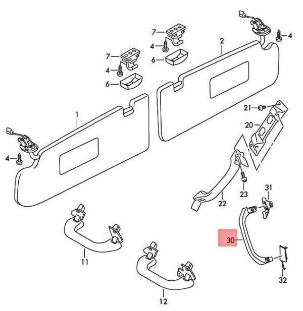 2H7858637DY20 - NEW VW AMAROK 2HA 2HB S1B S6B S7A S7B GRAB HANDLE PEARL GREY 2H7858637DY20
