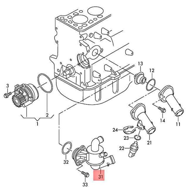2X0121111A - NEW VW COOLANT REGULATOR HOUSING WITH THERMOSTAT 2X0121111A ORIGINAL