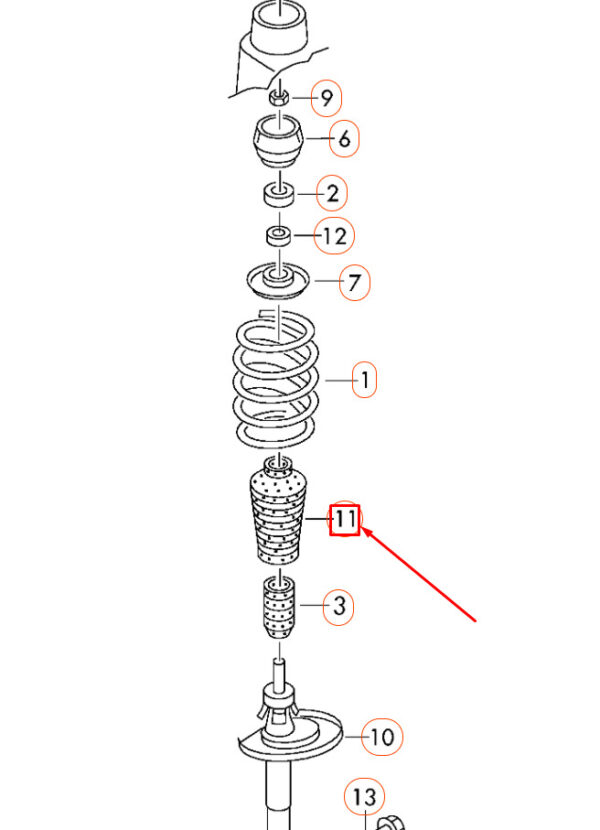 357413175A - NEW AUDI A1 8X FRONT SHOCK ABSORBER BELLOWS 357413175A ORIGINAL