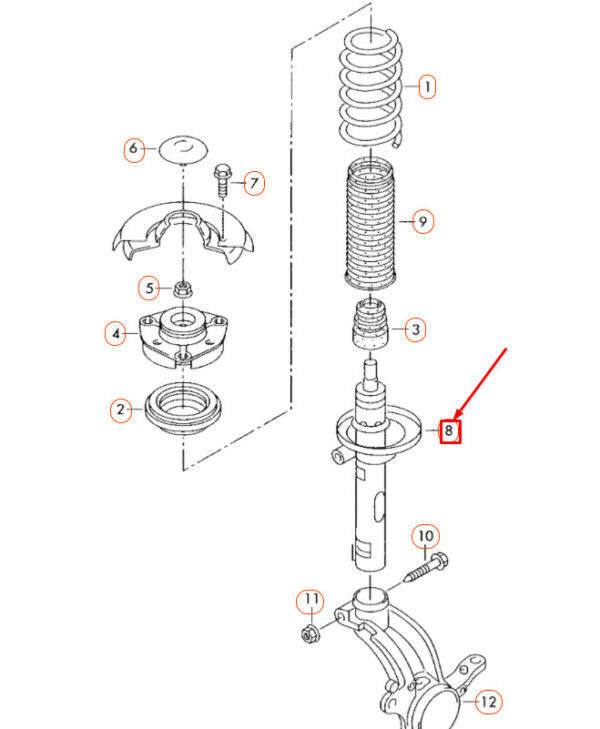 3AA413031M - NEW VOLKSWAGEN PASSAT B7 FRONT GAS SHOCK ABSORBER 3AA413031M ORIGINAL