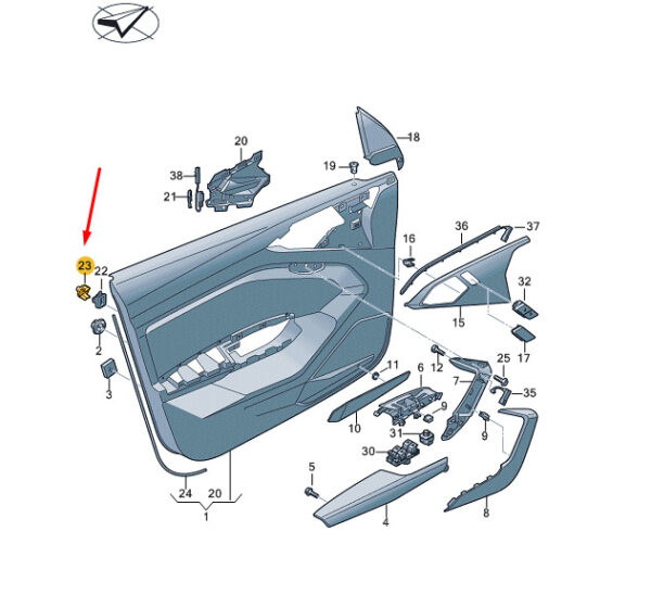 3AA868246 - NEW AUDI A1 MK2 GB FRONT DOOR PANEL UNDER LOWER PART 3AA868246 GENUINE