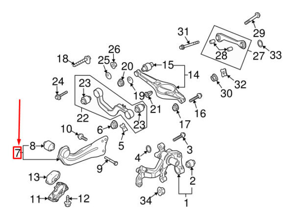 3C0505224F - NEW AUDI Q3 8U REAR RIGHT TRAILING ARM 3C0505224F ORIGINAL