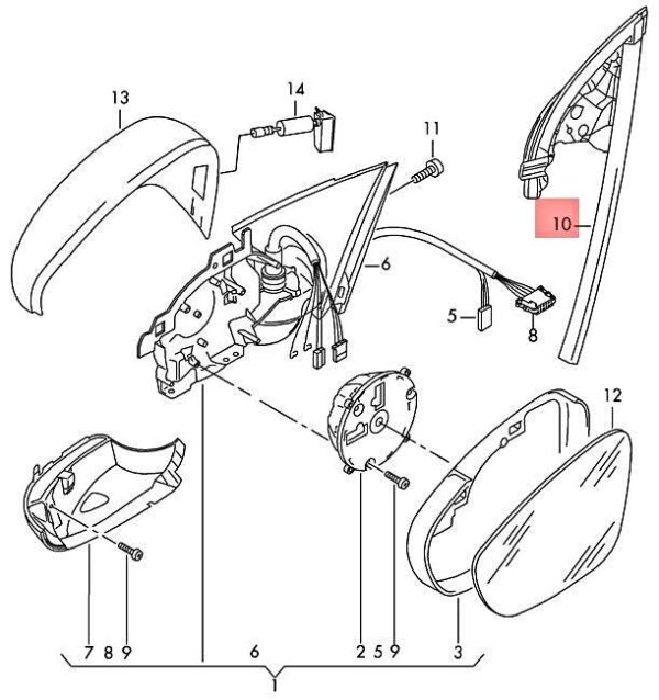 3C8857505F5AP - NEW VW CC 358 SEAL BLACK 3C8857505F5AP ORIGINAL