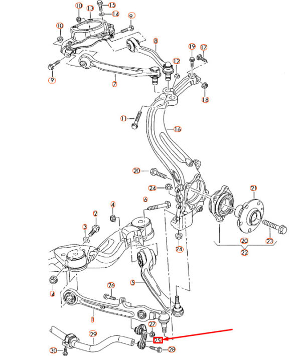 3D0411317 - NEW AUDI A8 D3 FRONT ANTI-ROLL BAR COUPLING ROD 3D0411317 ORIGINAL
