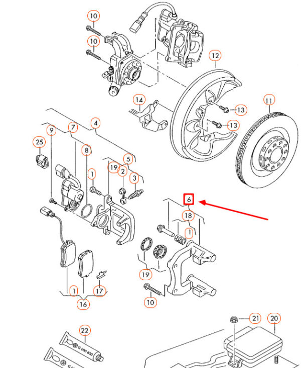 3D0615425C - NEW AUDI A8 D3 REAR LEFT BRAKE CALIPER CARRIER 3D0615425C ORIGINAL