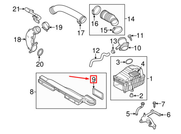 3Q0129281 - AUDI A3 SPORTBACK 8V ENGINE INTAKE DUCT GASKET 3Q0129281 NEW GENUINE