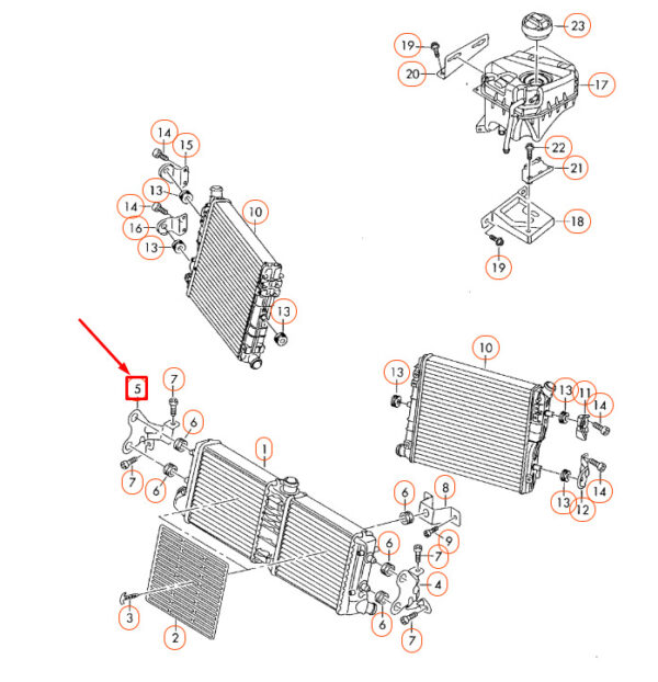 420121232 - NEW AUDI R8 42 RADIATOR RIGHT BRACKET 420121232 ORIGINAL