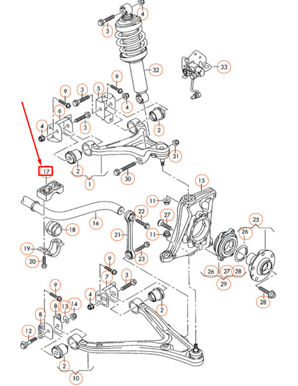 420411031A - NEW AUDI R8 42 FRONT ANTI ROLL ROD MOUNT 420411031A ORIGINAL