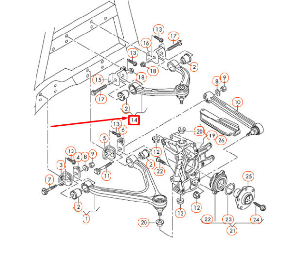 420505323D - NEW AUDI R8 42 REAR LEFT UPPER CONTROL ARM 420505323D ORIGINAL