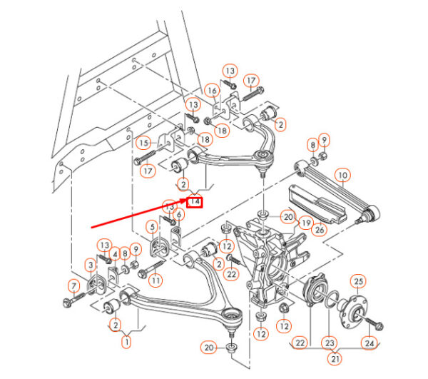 420505324D - NEW AUDI R8 42 REAR RIGHT UPPER CONTROL ARM 420505324D ORIGINAL