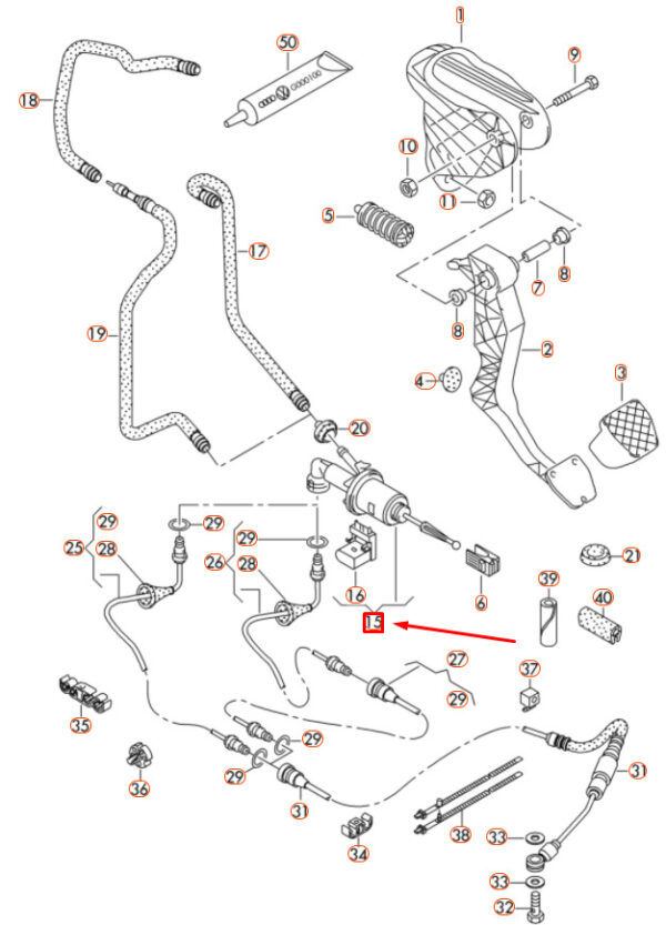 420721388 - NEW AUDI R8 42 CLUTCH MASTER CYLINDER 420721388 ORIGINAL