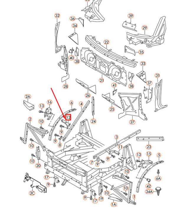 420805324A - NEW AUDI R8 42 REAR RIGHT HEADLIGHT BRACKET 420805324A