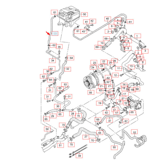427121107B - NEW AUDI R8 42 COOLANT PIPE HOSE 427121107B OEM
